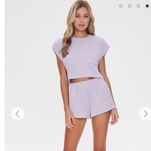 Forever 21 lavender knit set top xs. Bottom s